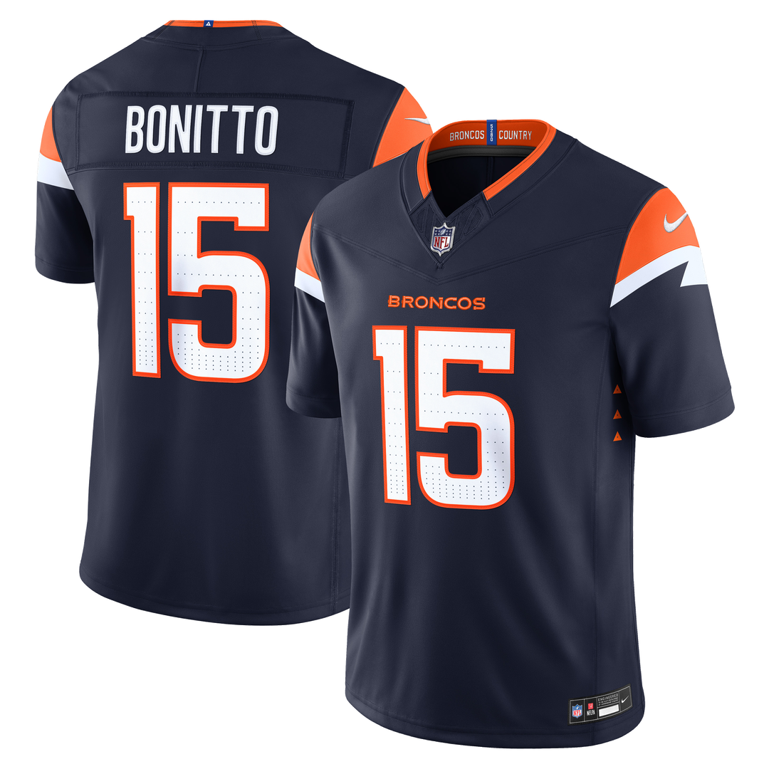 Denver Broncos Nik Bonitto Nike Alternate Vapor F.U.S.E. Stitched Limited Jersey - Navy