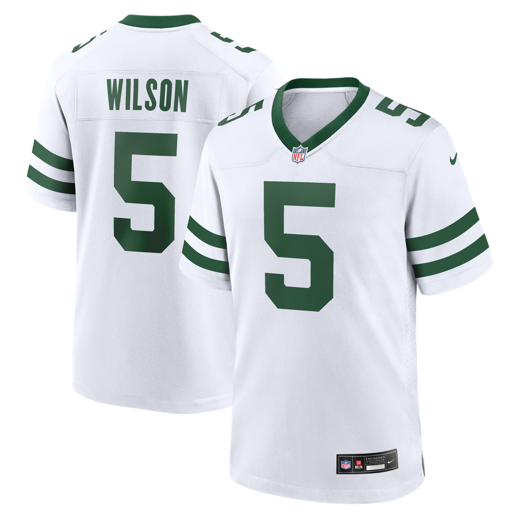 New York Jets Garrett Wilson Nike Legacy Black Alternate Game Jersey