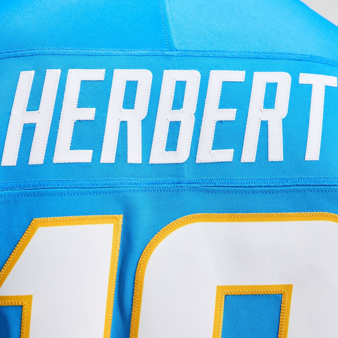 Los Angeles Chargers Justin Herbert Nike Alternate Super Chargers Vapor F.U.S.E. Stitched Limited Jersey - Navy