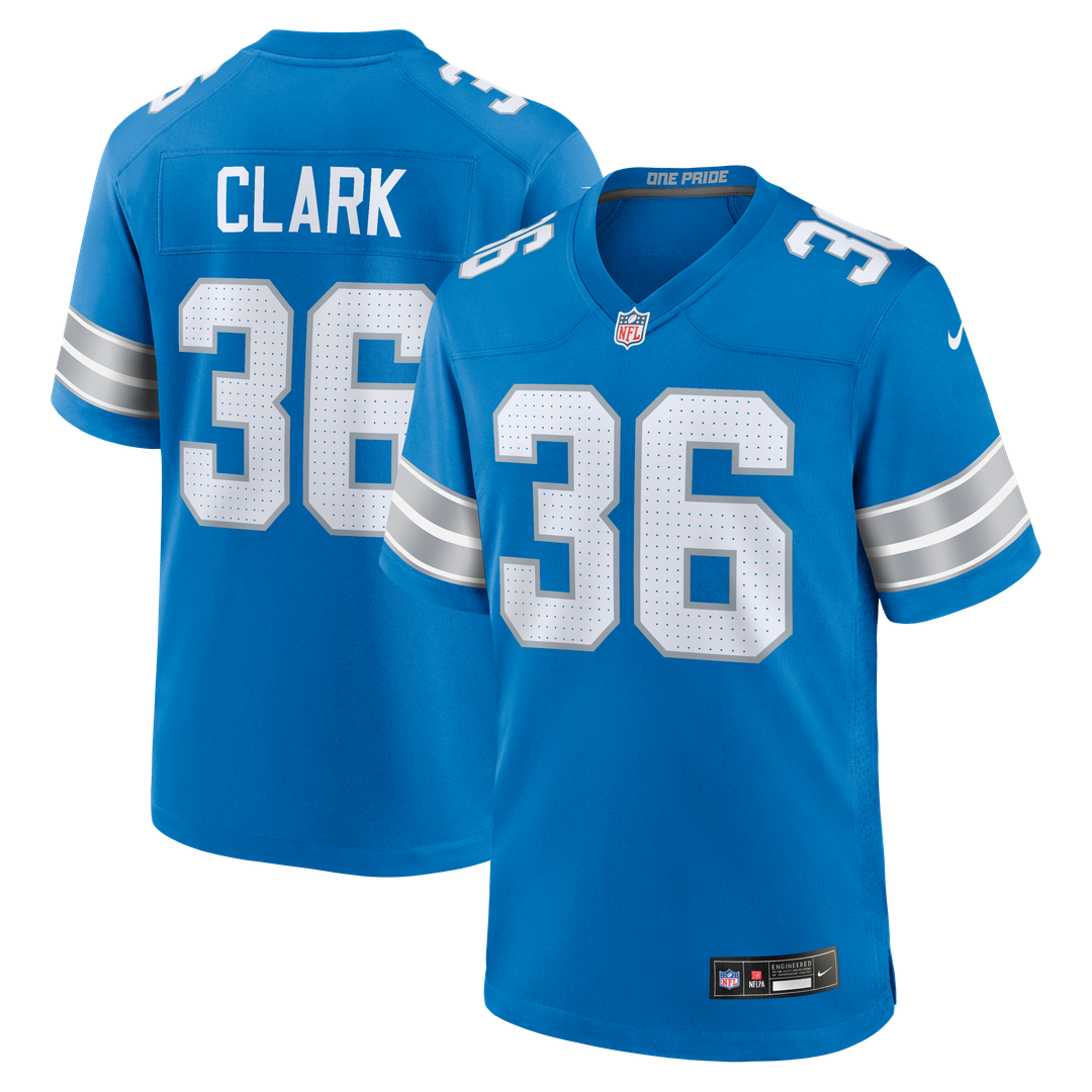 Detroit Lions Chuck Clark Nike Team Game Jersey - Blue