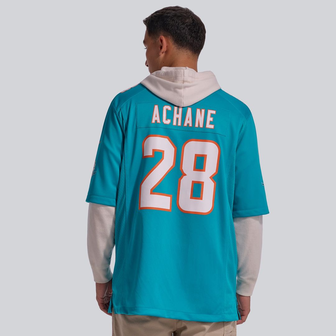 Miami Dolphins De'Von Achane Nike Player Game Jersey - Aqua