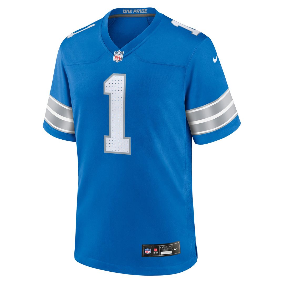 Detroit Lions Number 1 Groom Nike Game Jersey - Blue