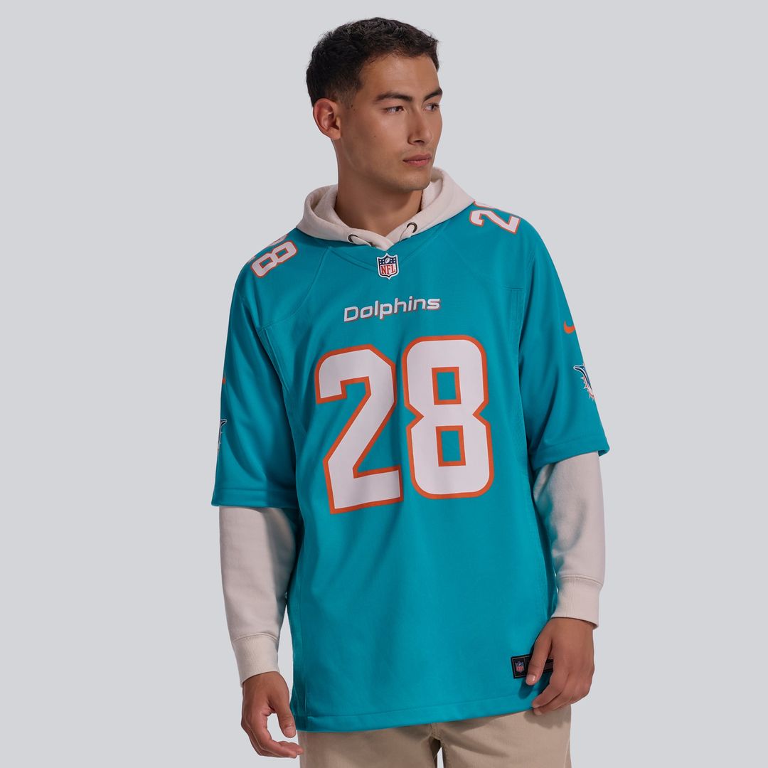 Miami Dolphins De'Von Achane Nike Player Game Jersey - Aqua