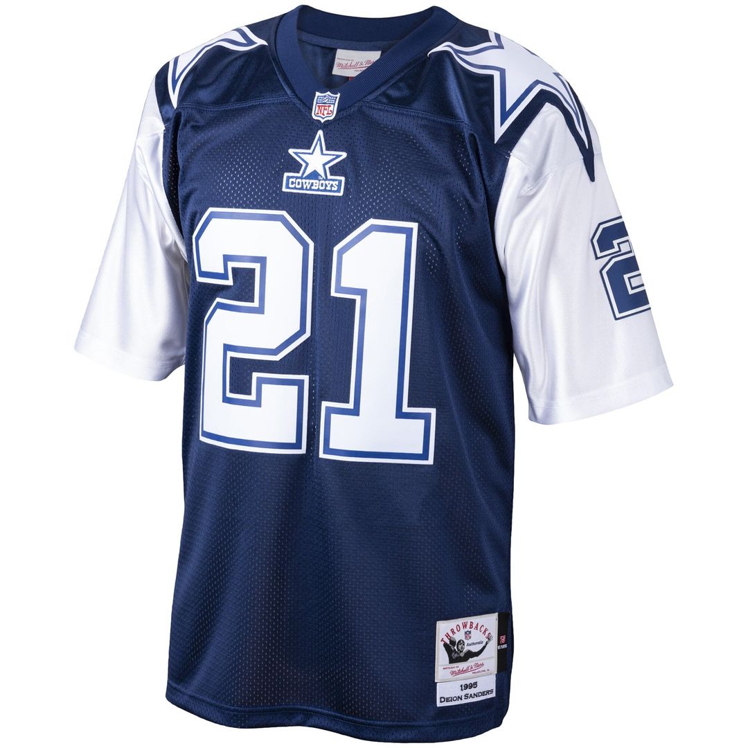 Dallas Cowboys Deion Sanders Mitchell & Ness Big & Tall 1995 Retired Player Replica Jersey - Navy