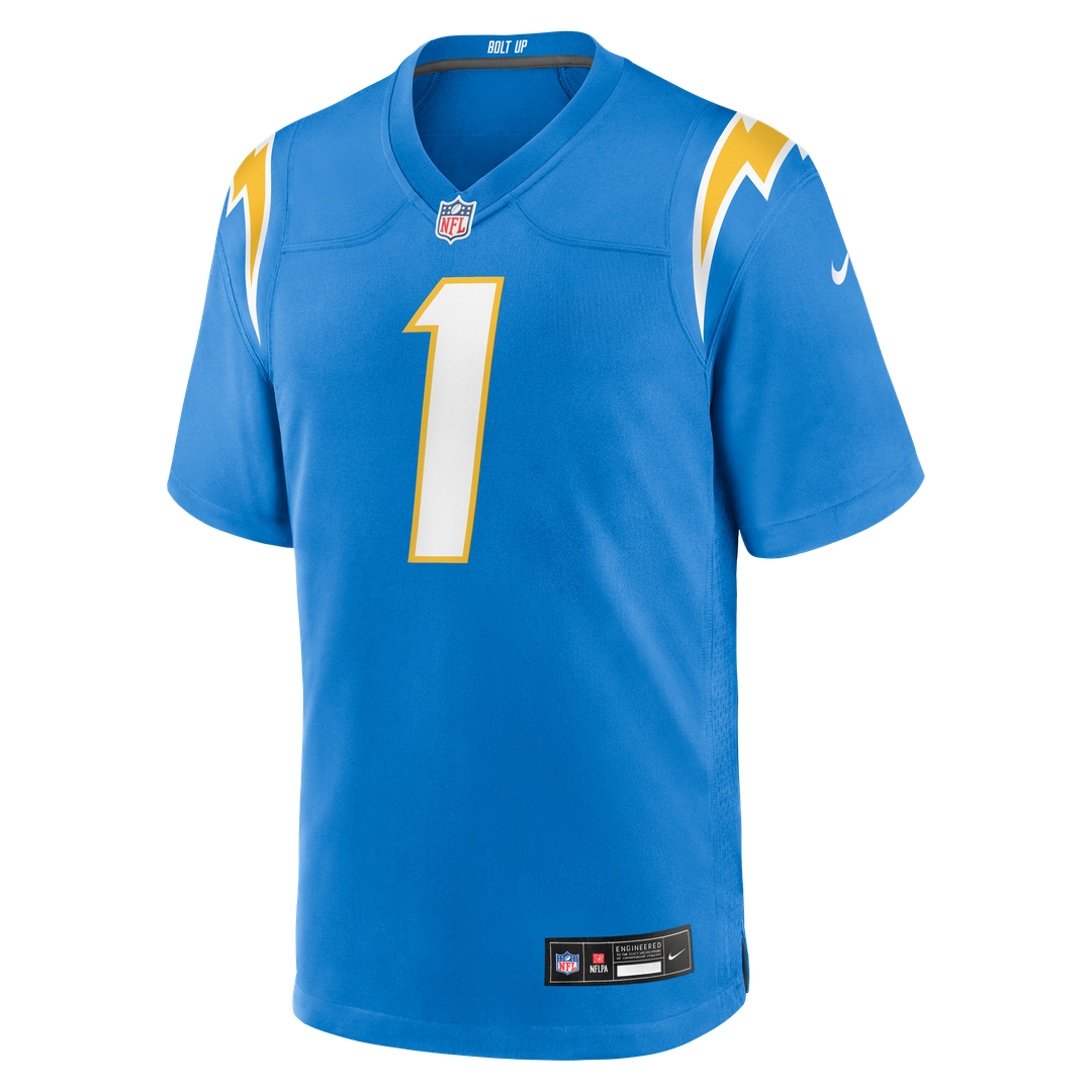 Los Angeles Chargers Number 1 Dad Nike Game Jersey - Powder Blue