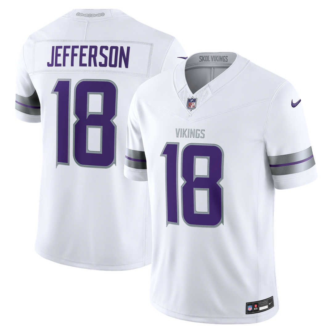 Minnesota Vikings Justin Jefferson Nike Alternate Vapor F.U.S.E. Stitched Limited Jersey - White