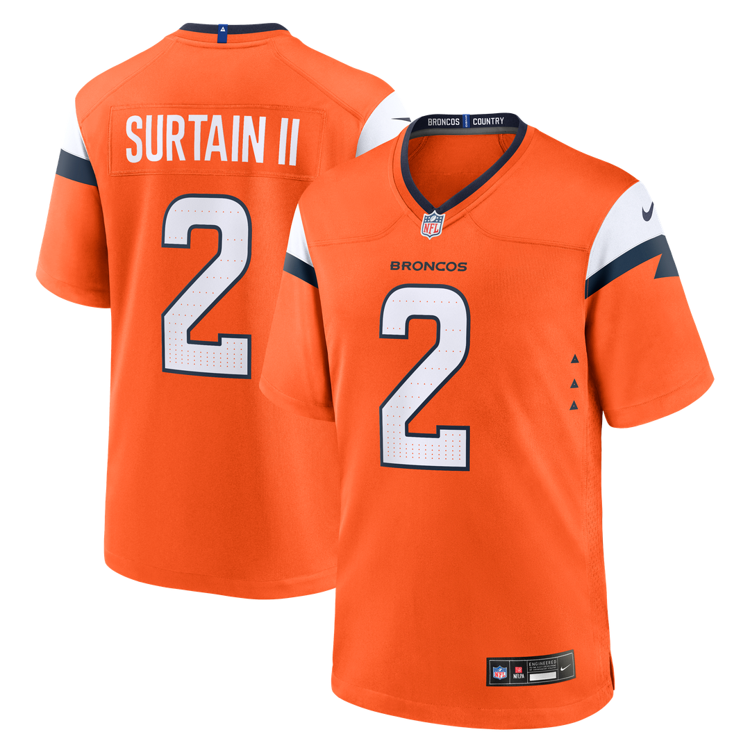 Denver Broncos Patrick Surtain II Nike Team Game Jersey - Orange