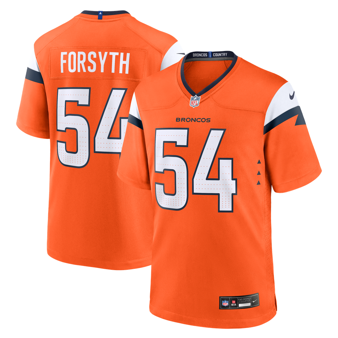 Denver Broncos Alex Forsyth Nike Team Game Jersey - Orange