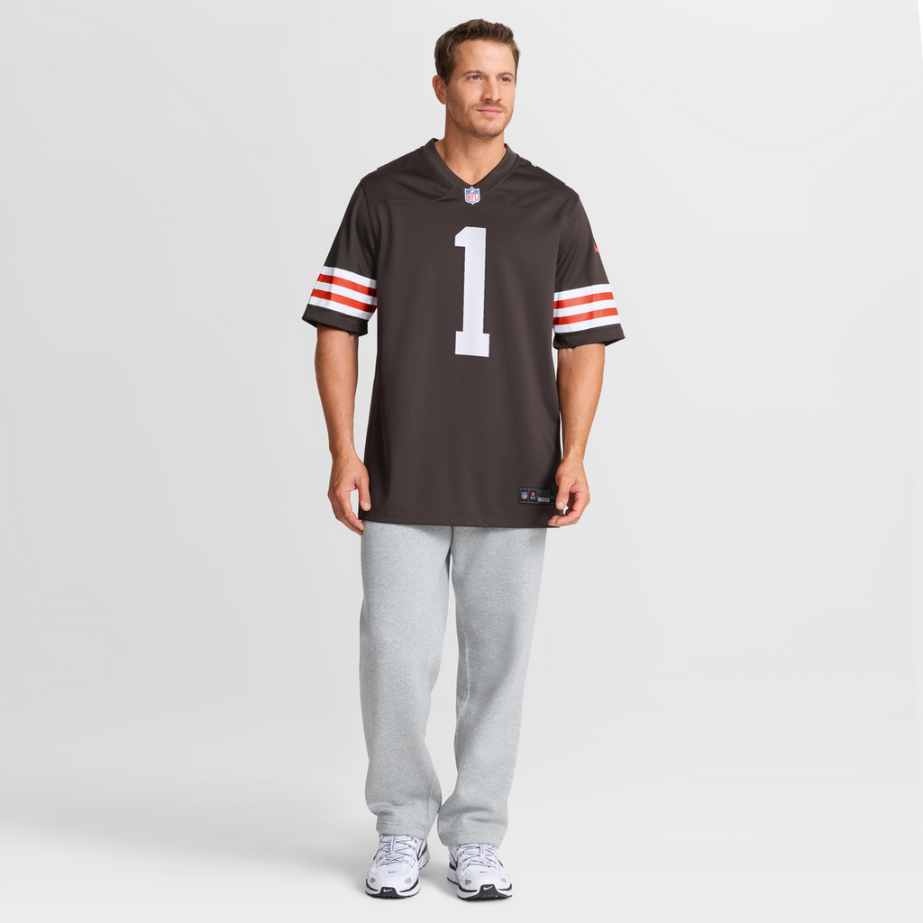 Cleveland Browns Number 1 Dad Nike Game Jersey - Brown