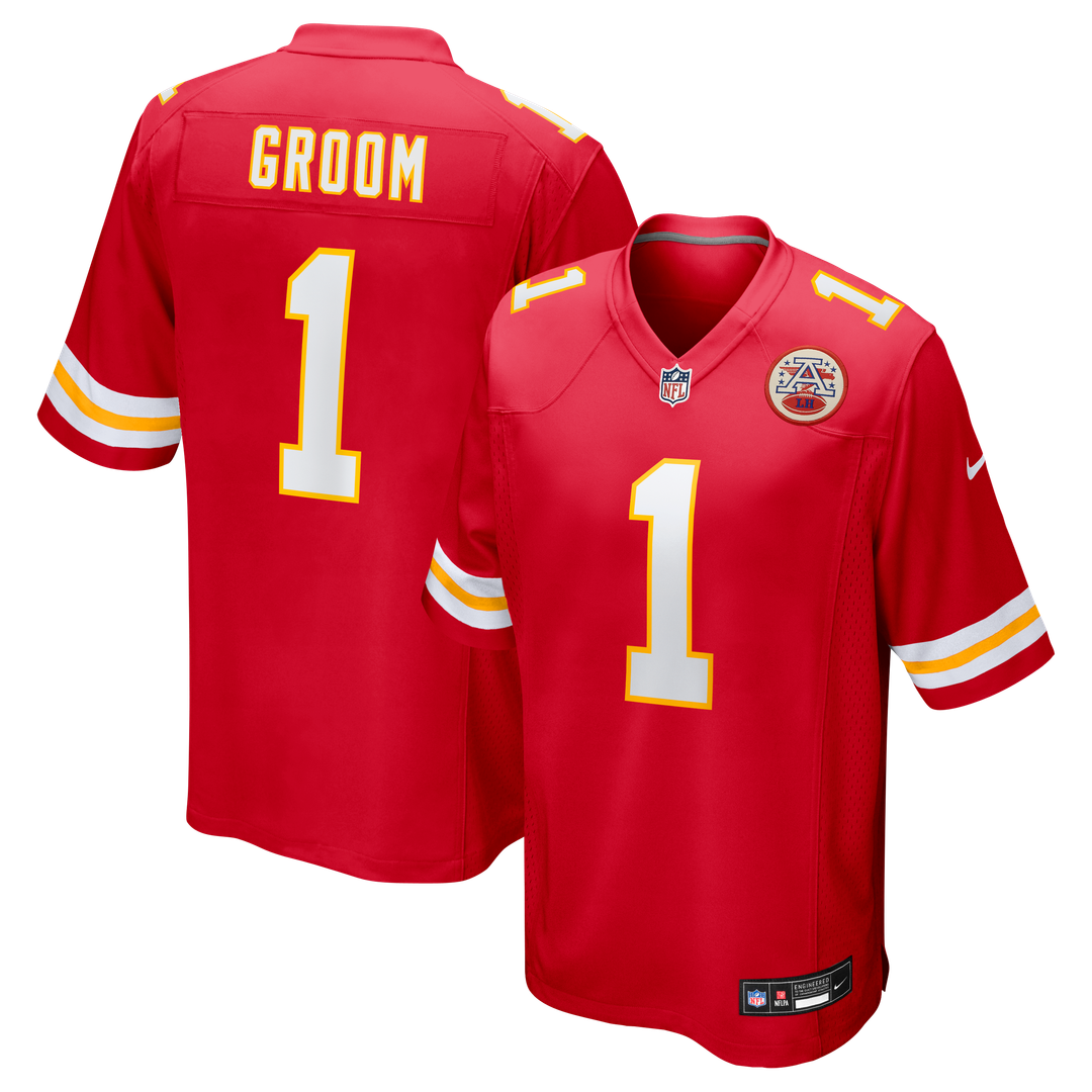 Kansas City Chiefs Number 1 Groom Nike Game Jersey - Red