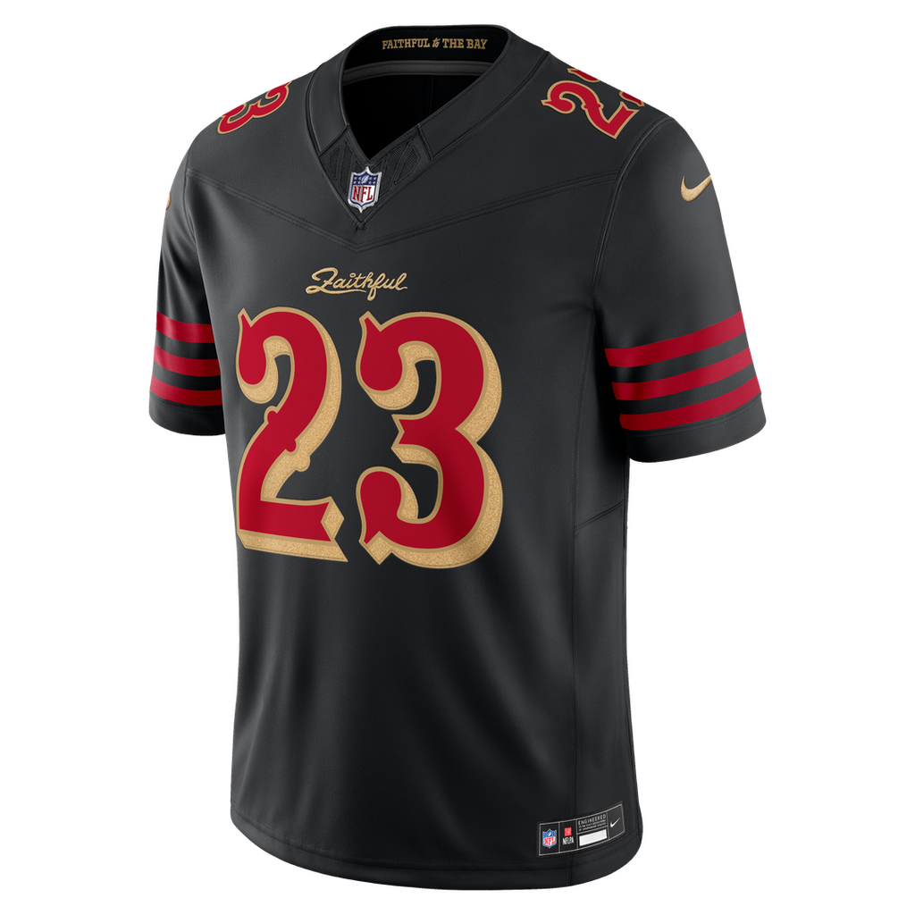 San Francisco 49ers Christian McCaffrey Nike Rivalries Collection Stitched Limited Jersey - Black