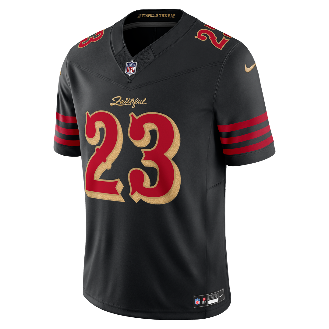 San Francisco 49ers Christian McCaffrey Nike Rivalries Collection Stitched Limited Jersey - Black