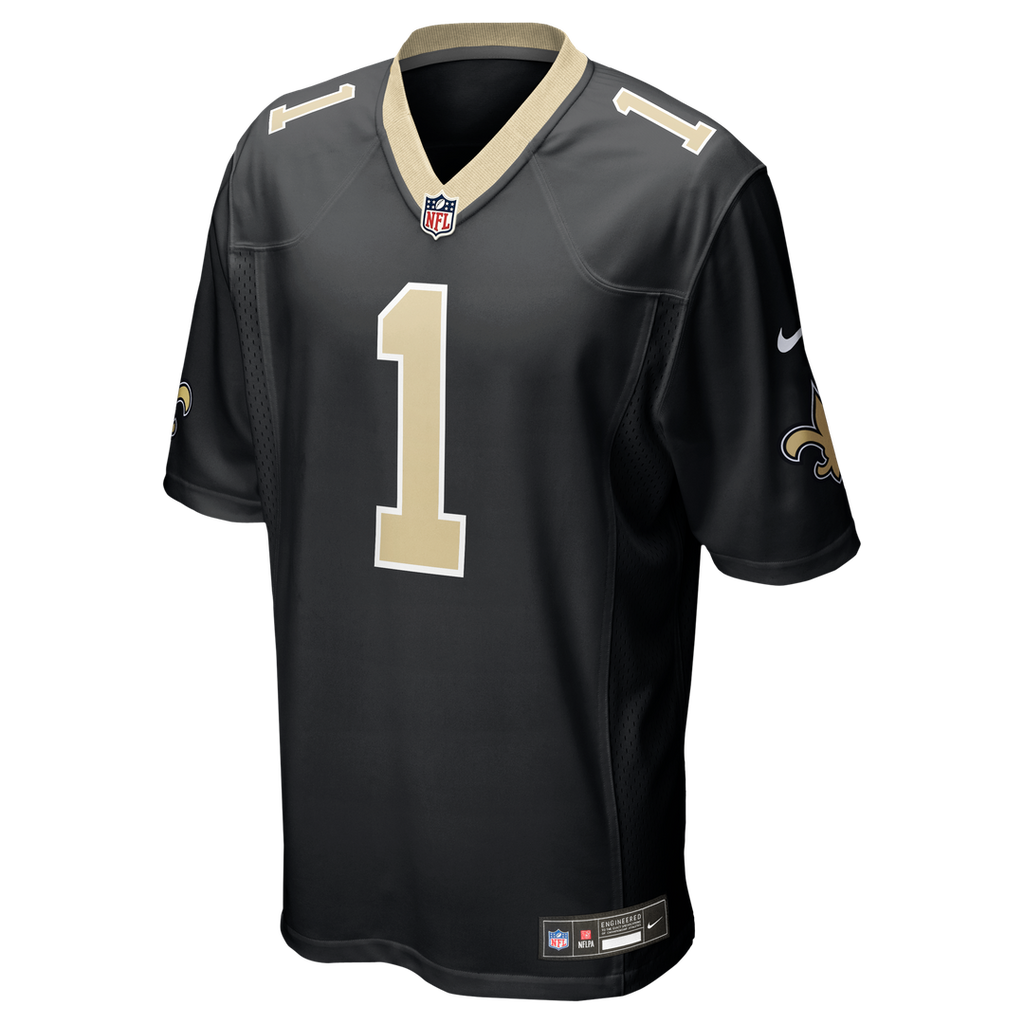 New Orleans Saints Number 1 Dad Nike Game Jersey - Black