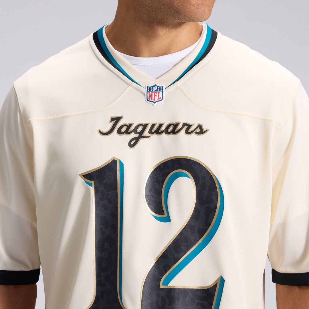 Jacksonville Jaguars Travis Hunter Nike 2026 Rivalries Collection Game Jersey - Natural