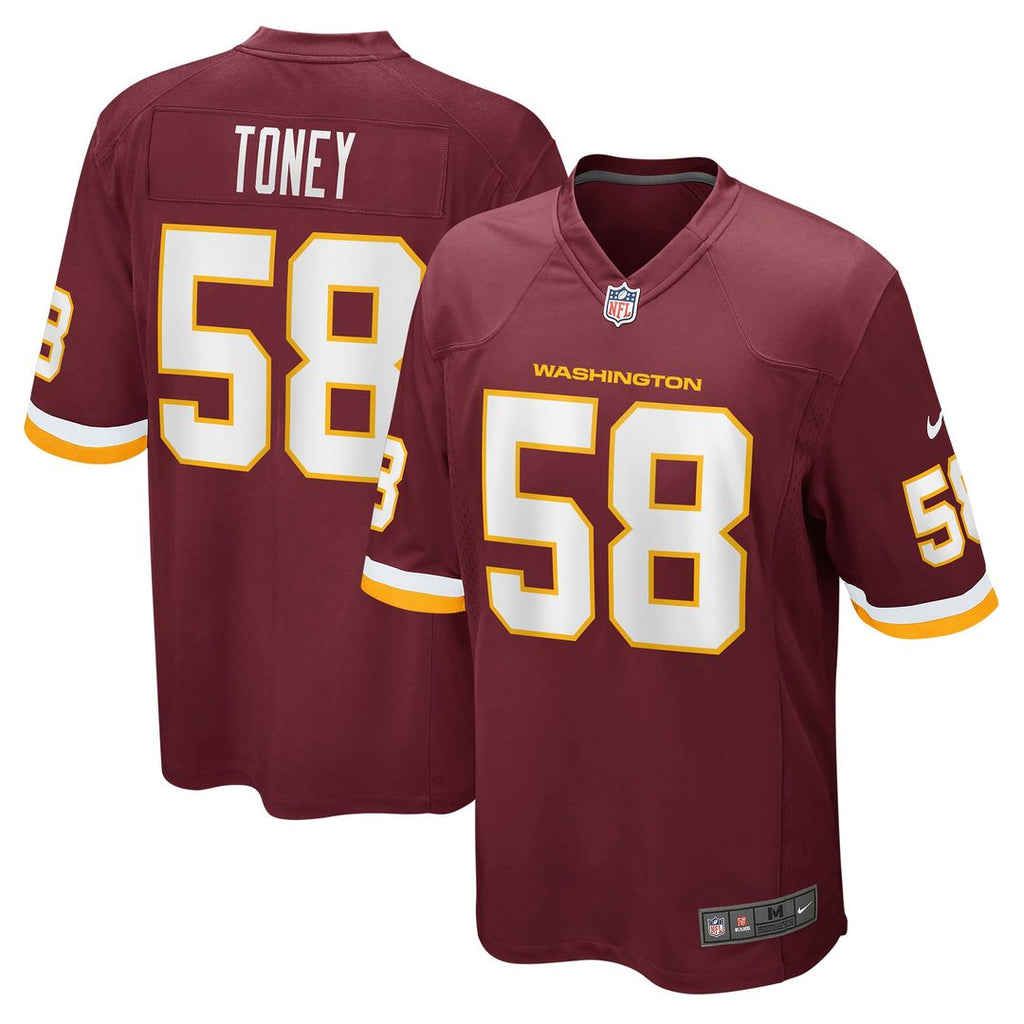 Washington Football Team Shaka Toney Nike Game Jersey - Burgundy