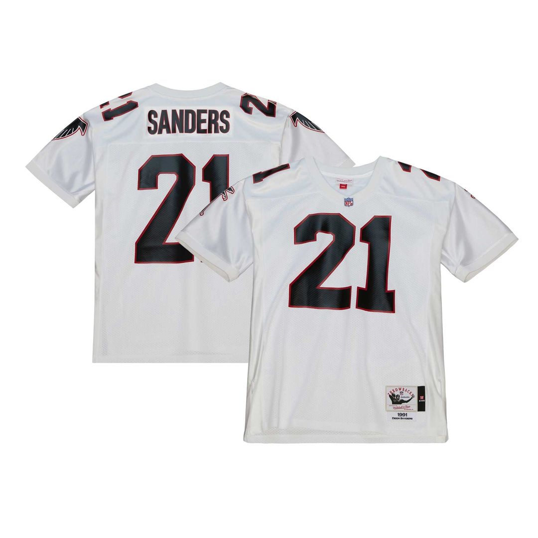 Atlanta Falcons 1991 Deion Sanders Mitchell & Ness Authentic Throwback Retired Player Jersey - White