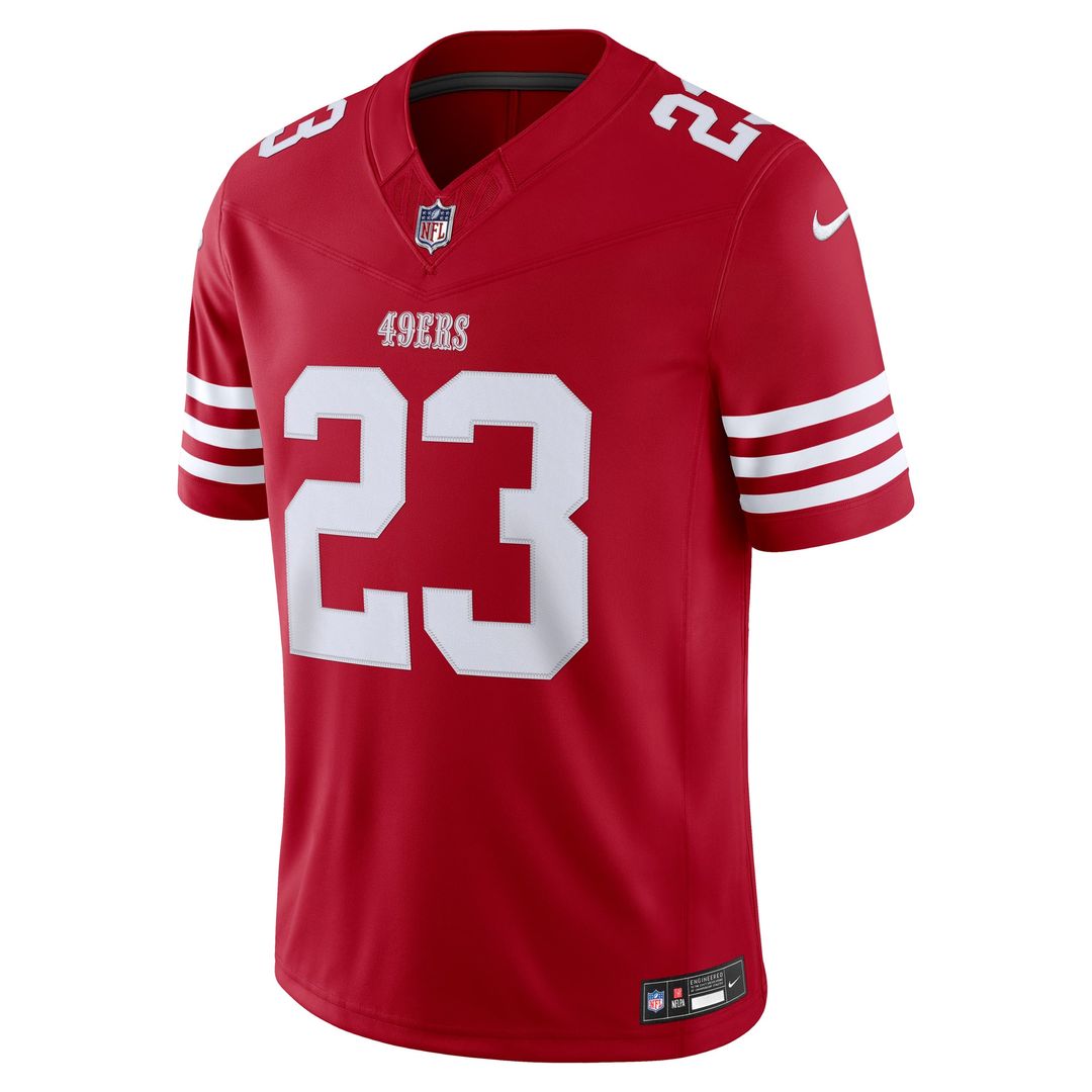 San Francisco 49ers Christian McCaffrey Nike Alternate Vapor F.U.S.E. Stitched Limited Jersey - White