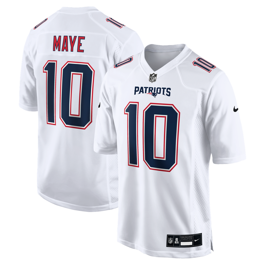 New England Patriots Drake Maye Nike Game Jersey - Carbon Black