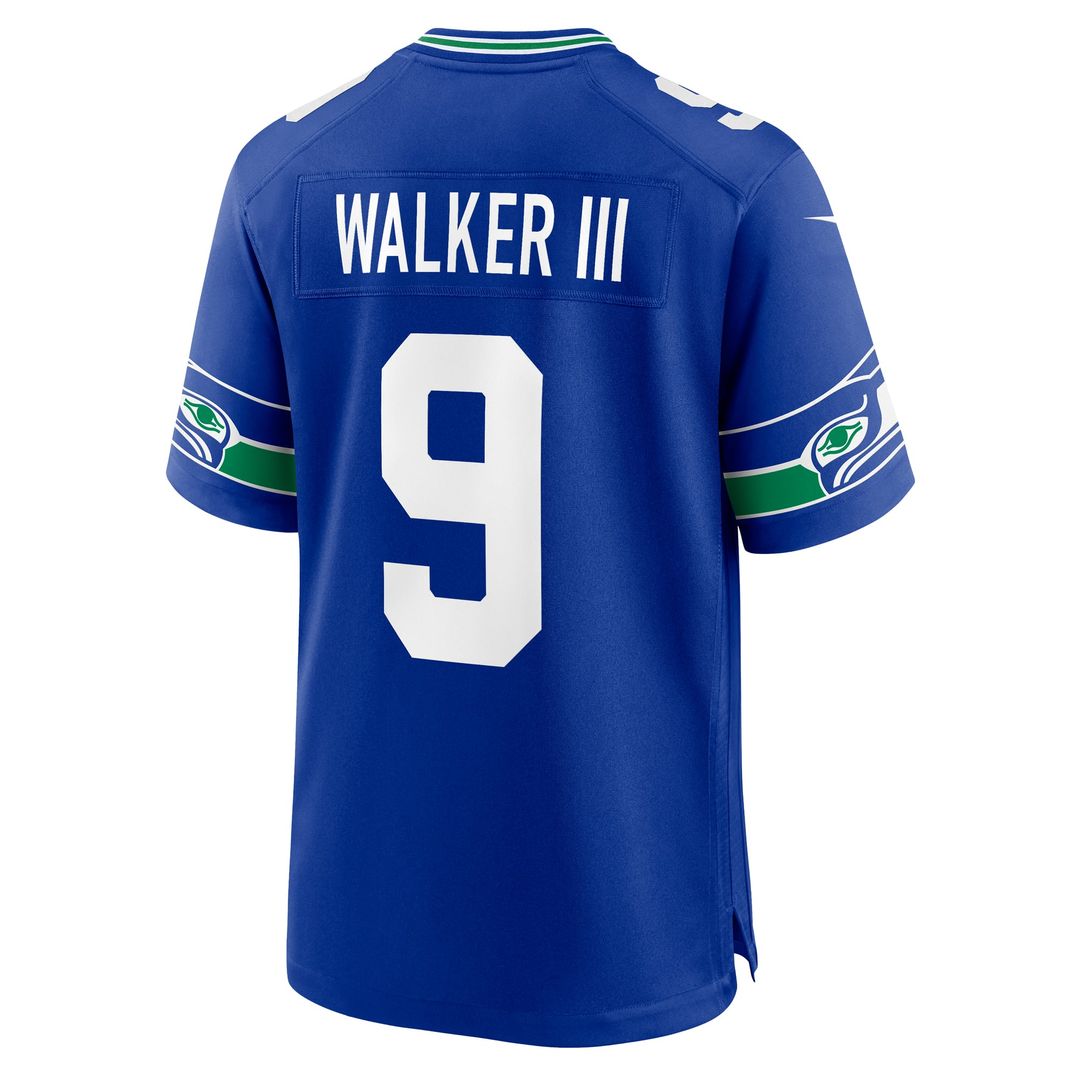 Seattle Seahawks Kenneth Walker III Nike Throwback Player Game Jersey - Royal