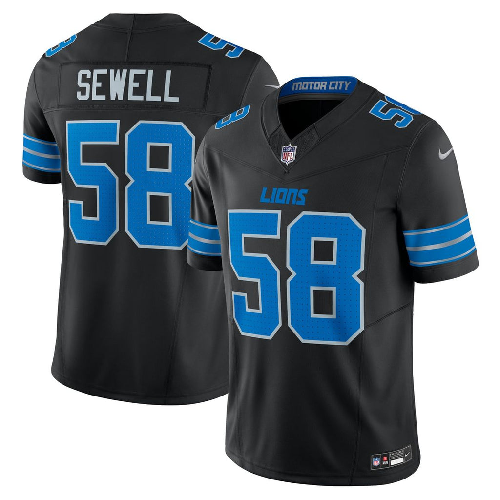 Detroit Lions Penei Sewell Nike Vapor F.U.S.E. Alternate Limited Jersey - Black