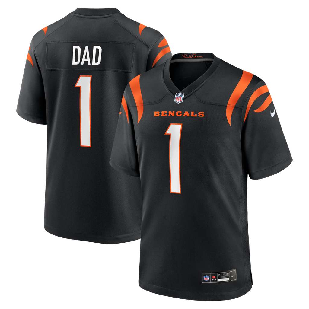 Cincinnati Bengals Number 1 Dad Nike Game Jersey - Black