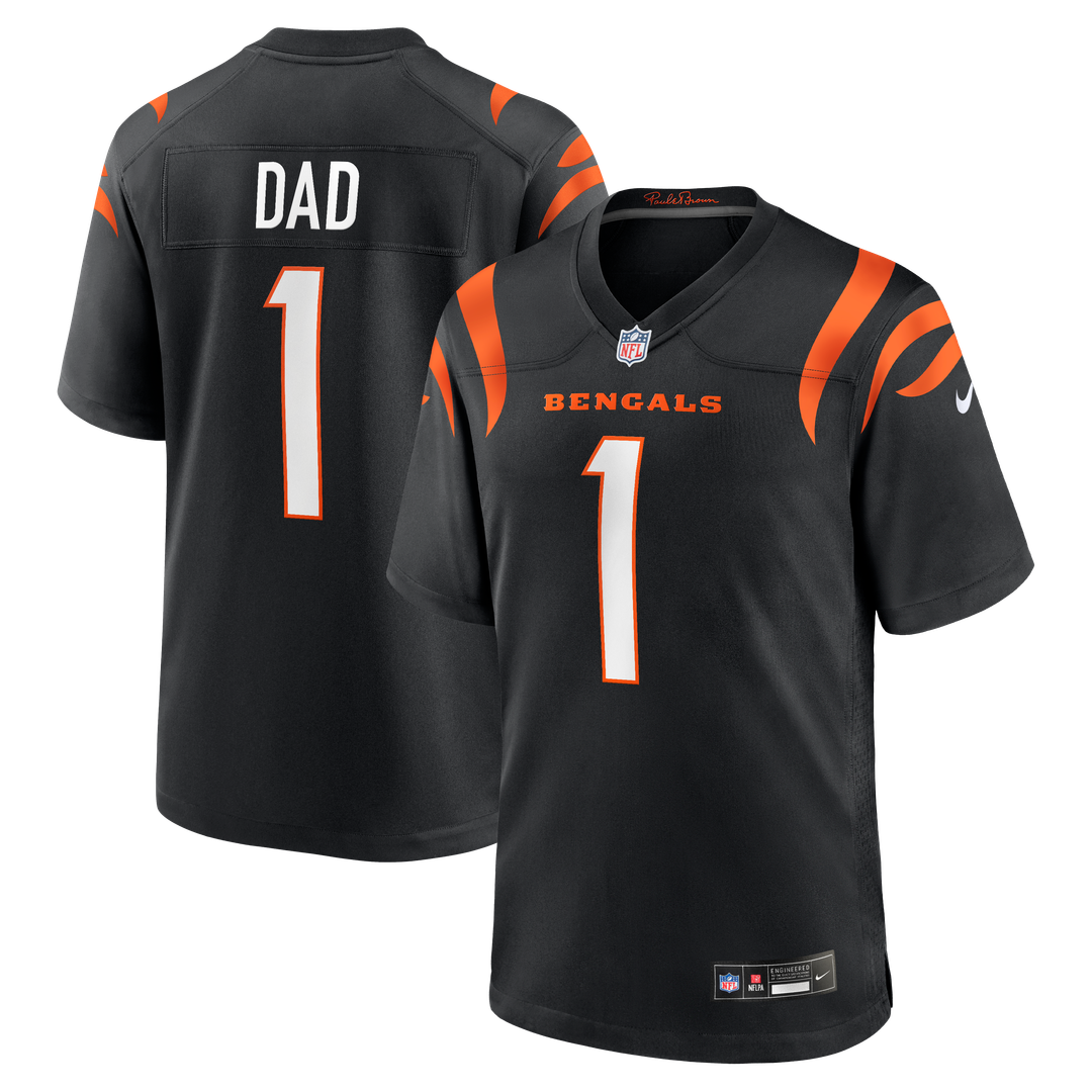 Cincinnati Bengals Number 1 Dad Nike Game Jersey - Black