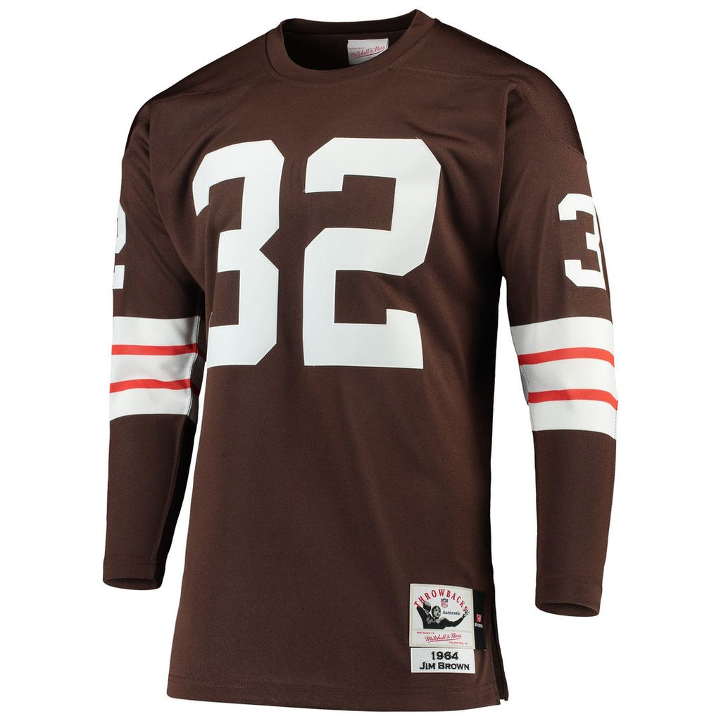 Cleveland Browns 1964 Jim Brown Mitchell & Ness Authentic Throwback Retired Player Jersey - Brown