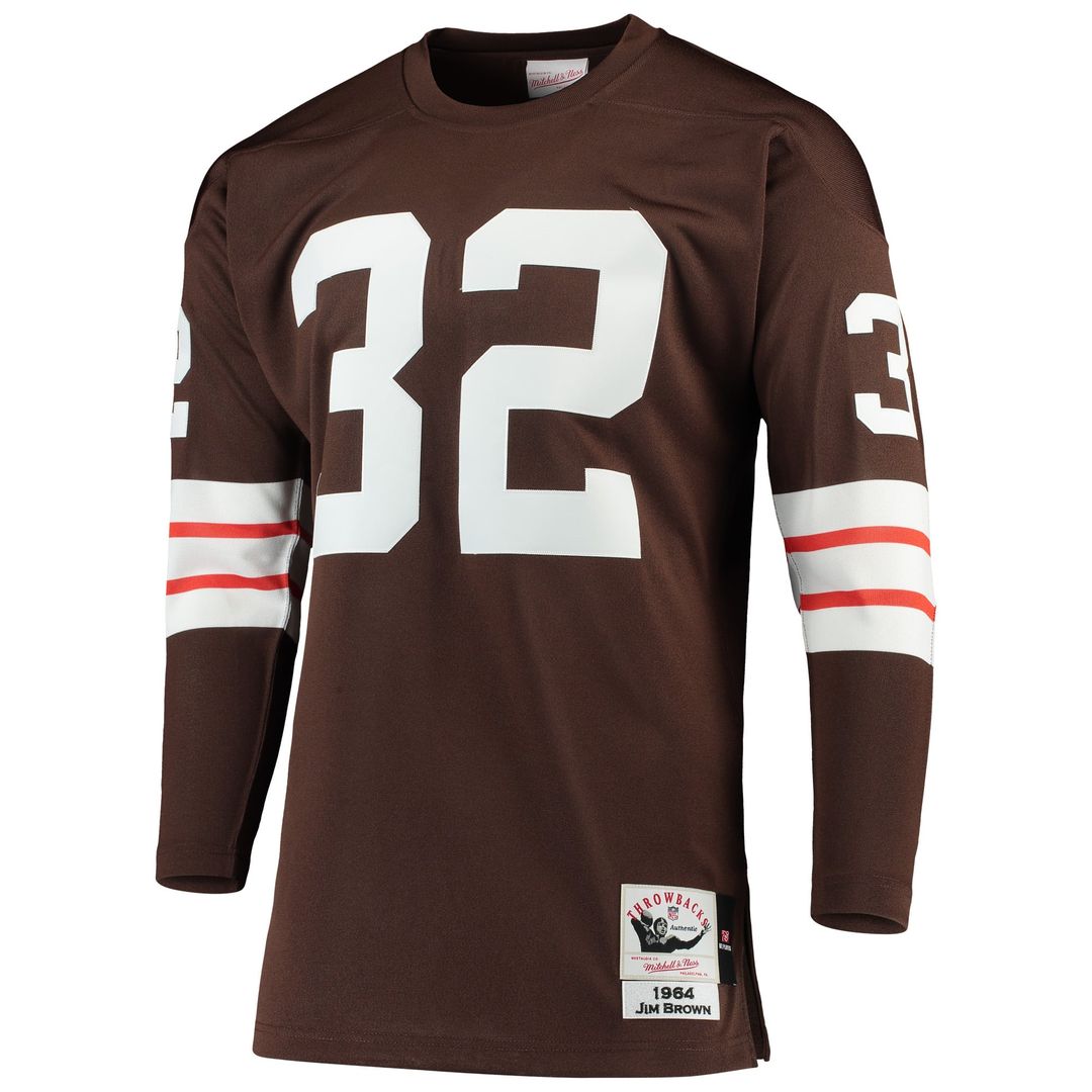 Cleveland Browns 1964 Jim Brown Mitchell & Ness Authentic Throwback Retired Player Jersey - Brown