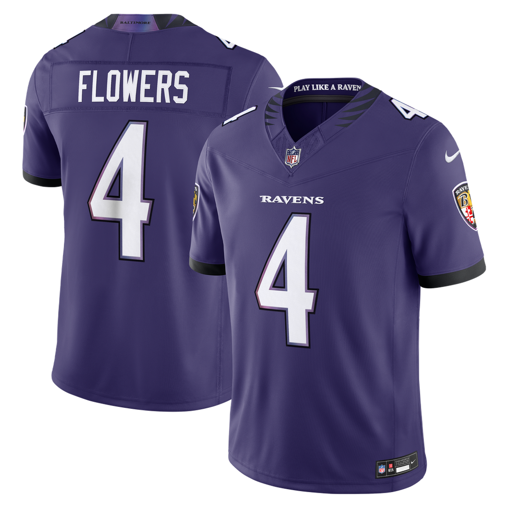 Baltimore Ravens Zay Flowers Nike Team Vapor F.U.S.E. Stitched Limited Jersey - Purple