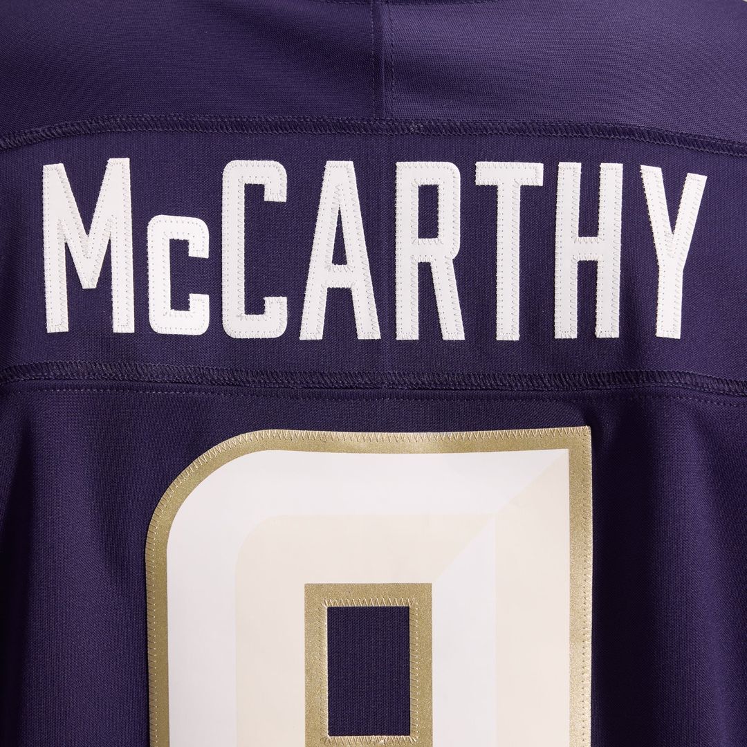 Minnesota Vikings J.J. McCarthy Nike 2026 Rivalries Collection Stitched Limited Jersey - Purple