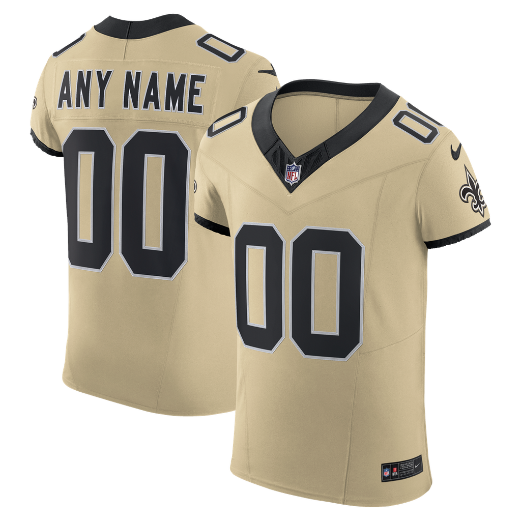 New Orleans Saints Nike Alternate Vapor F.U.S.E. Elite Custom Jersey - Gold