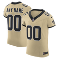 New Orleans Saints Nike Alternate Vapor F.U.S.E. Elite Custom Jersey - Gold