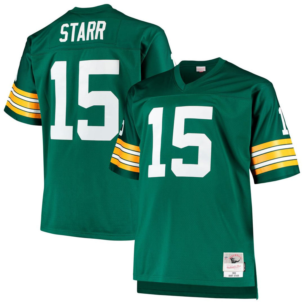 Green Bay Packers Bart Starr Mitchell & Ness Big & Tall 1968 Retired Player Replica Jersey - Green