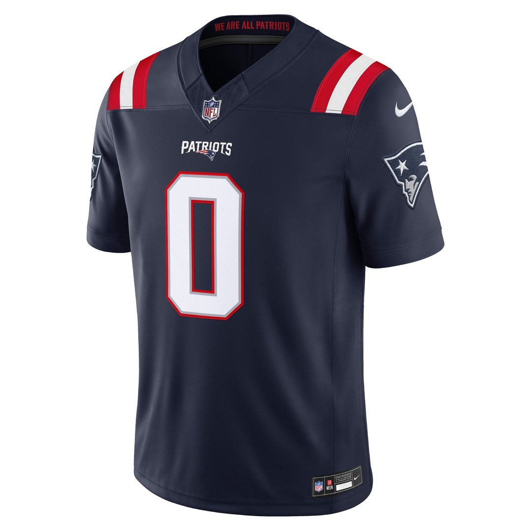 New England Patriots Christian Gonzalez Nike Team Vapor F.U.S.E. Stitched Limited Jersey - Navy