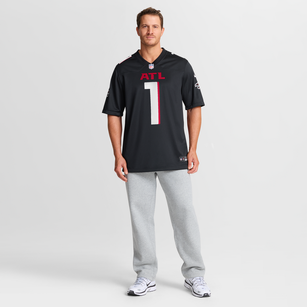 Atlanta Falcons Number 1 Groom Nike Game Jersey - Black