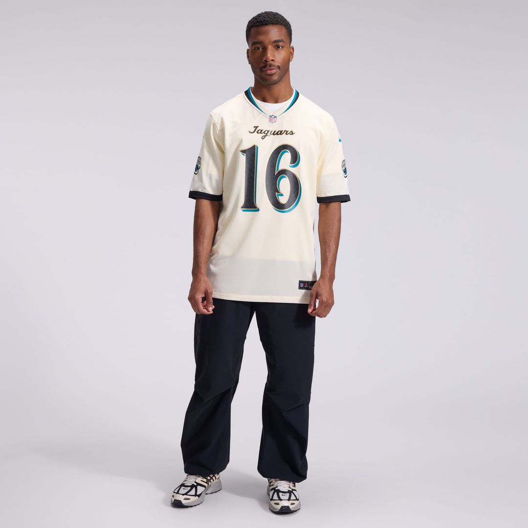 Jacksonville Jaguars Trevor Lawrence Nike 2026 Rivalries Collection Game Jersey - Natural