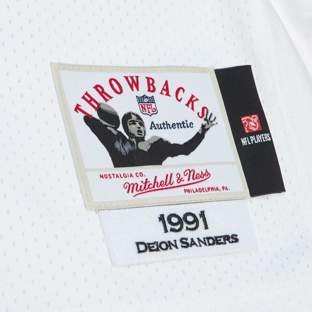 Atlanta Falcons 1991 Deion Sanders Mitchell & Ness Authentic Throwback Retired Player Jersey - White