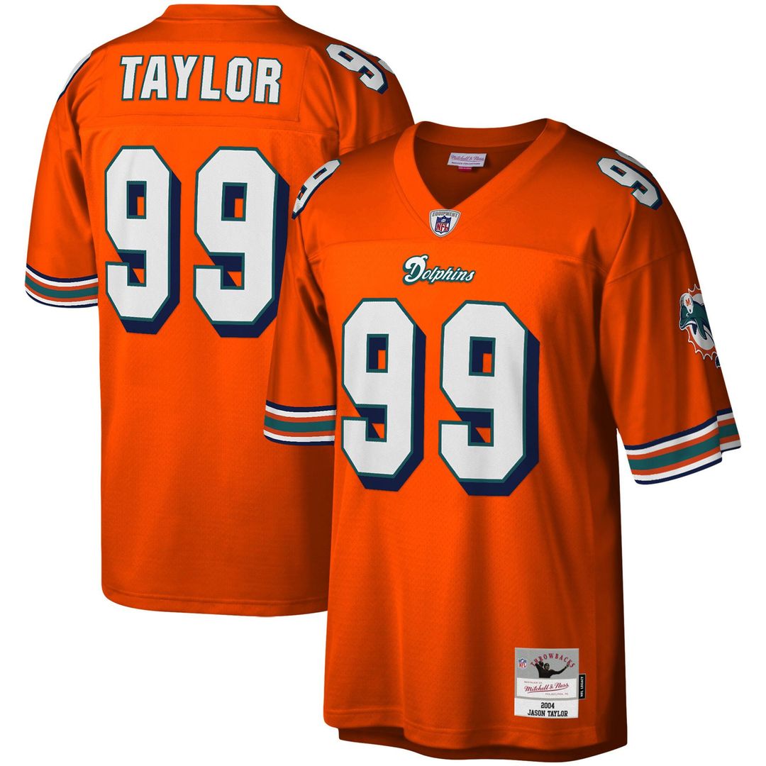 Miami Dolphins Jason Taylor Mitchell & Ness Big & Tall 2004 Retired Player Replica Jersey - Orange
