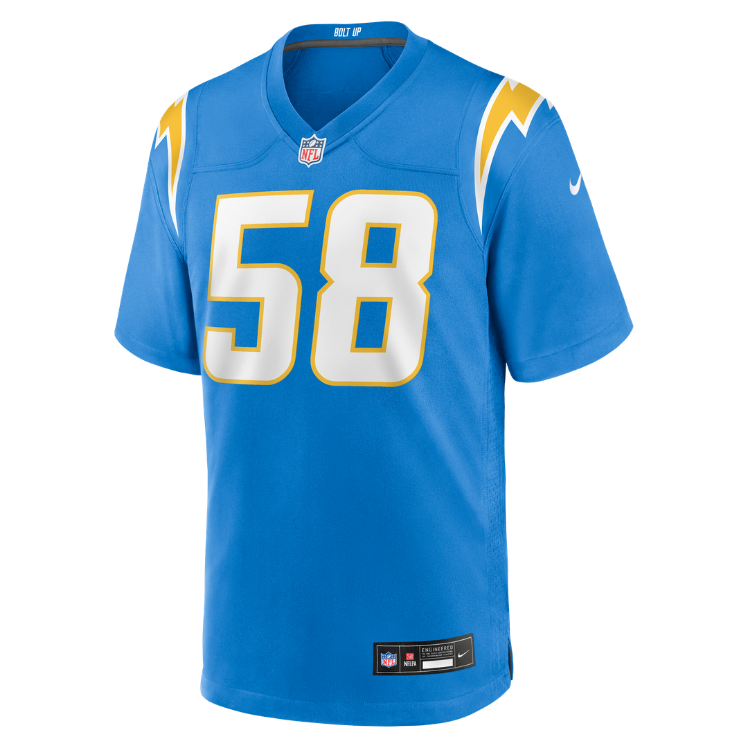 Los Angeles Chargers Marlowe Wax Nike Team Game Jersey - Powder Blue