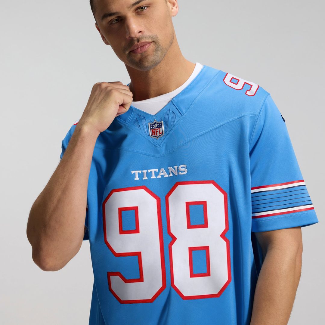 Tennessee Titans Jeffery Simmons Nike Team Vapor F.U.S.E. Stitched Limited Jersey - Light Blue