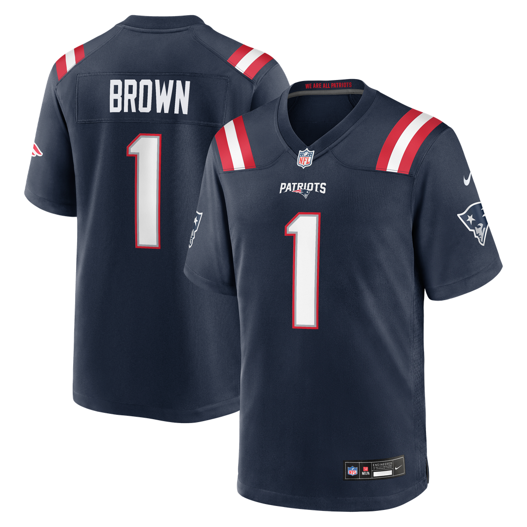 New England Patriots A.J. Brown Nike Game Jersey - Red