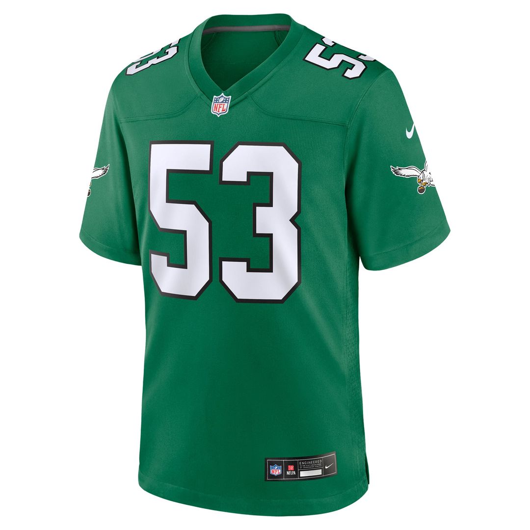 Philadelphia Eagles Zack Baun Nike Alternate Game Jersey - Kelly Green