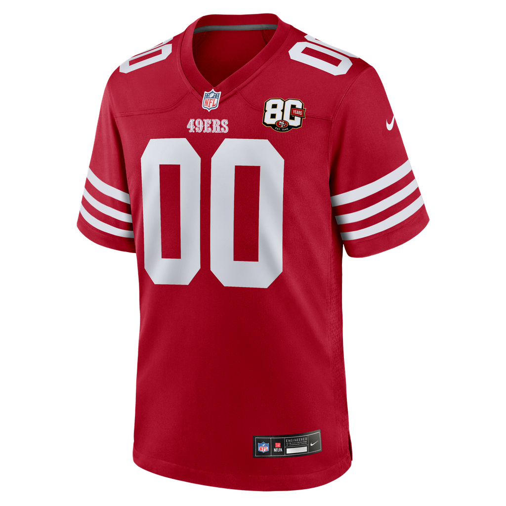 San Francisco 49ers Nike 80th Anniversary Custom Game Jersey - White