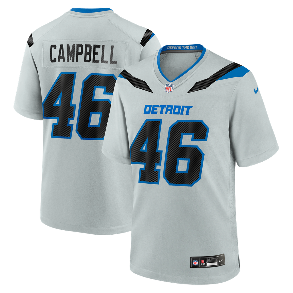 Detroit Lions Jack Campbell Nike 2026 Rivalries Collection Game Jersey - Silver