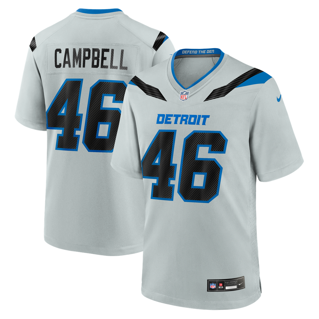 Detroit Lions Jack Campbell Nike 2026 Rivalries Collection Game Jersey - Silver