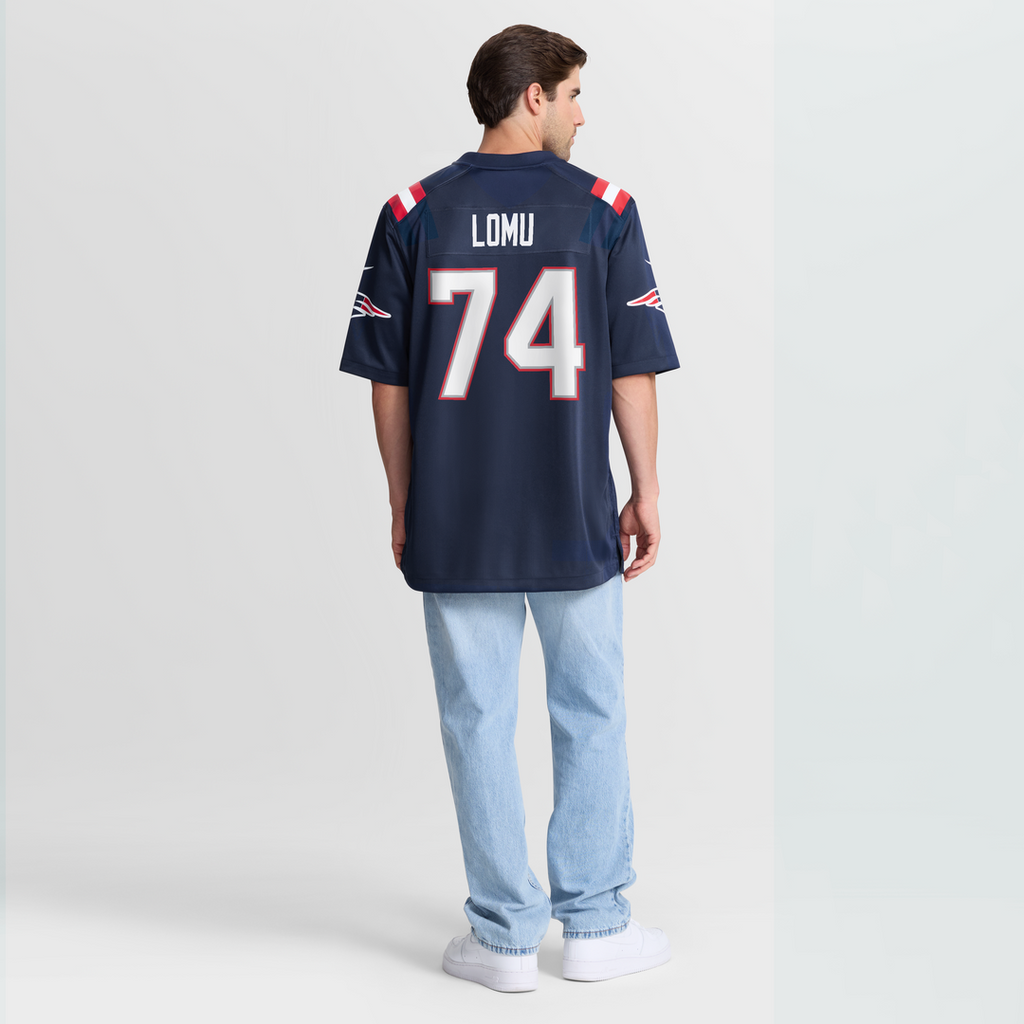 New England Patriots Caleb Lomu Nike Team Game Jersey - Navy