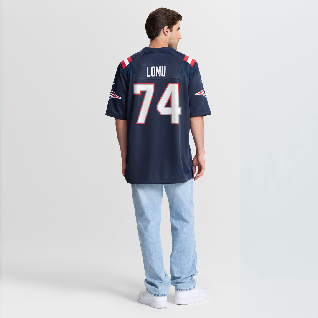 New England Patriots Caleb Lomu Nike Team Game Jersey - Navy