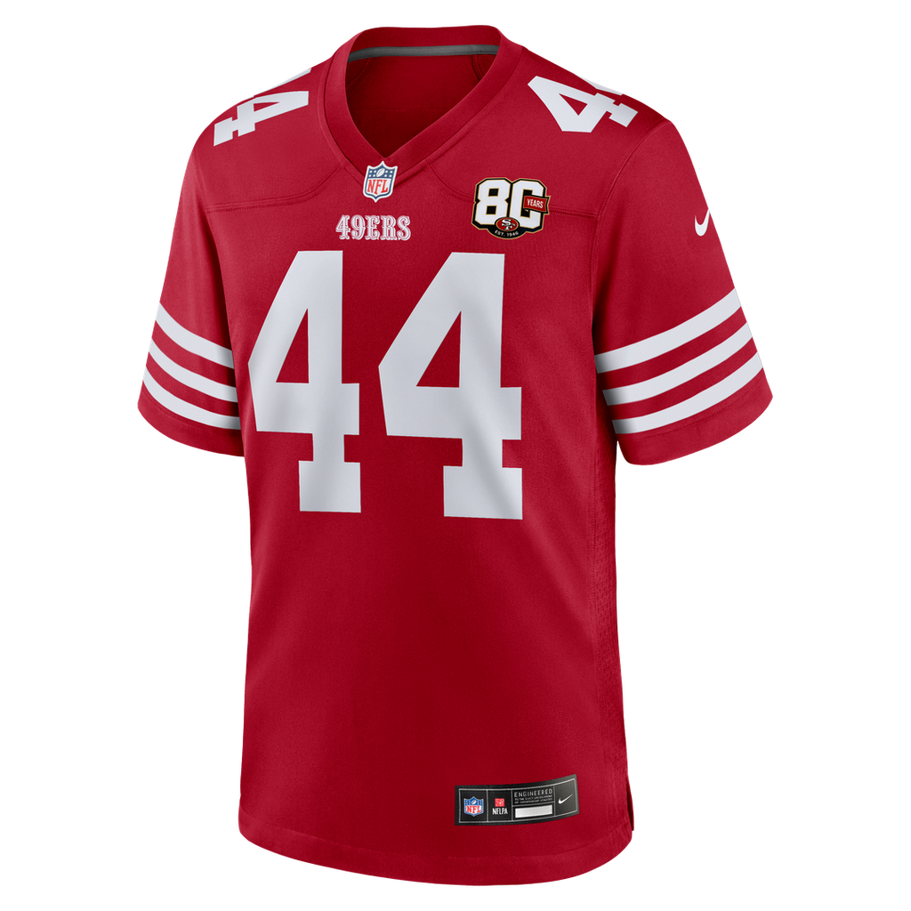 San Francisco 49ers Kyle Juszczyk Nike 80th Anniversary Game Jersey - Scarlet