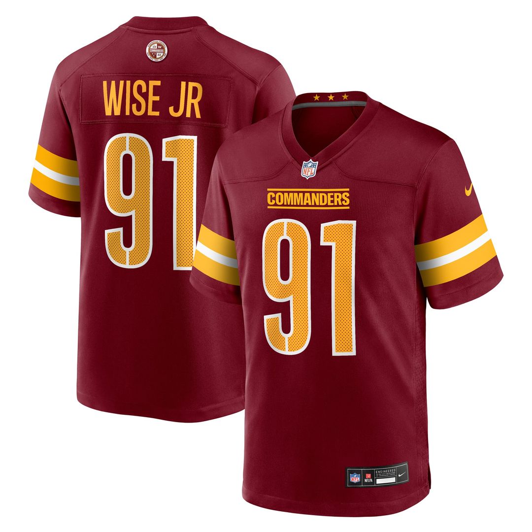 Washington Commanders Deatrich Wise Jr. Nike Team Game Jersey - Burgundy