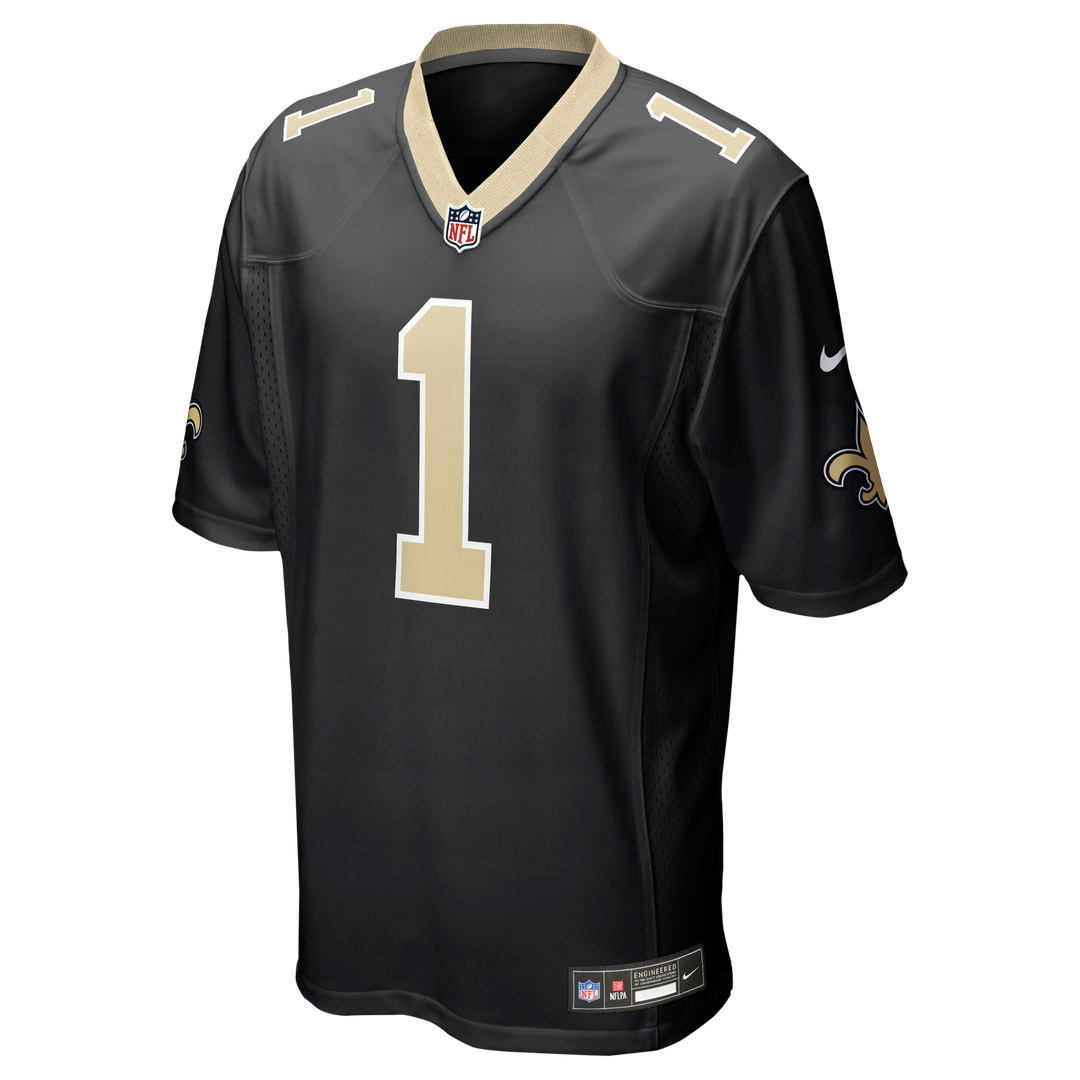 New Orleans Saints Number 1 Groom Nike Game Jersey - Black